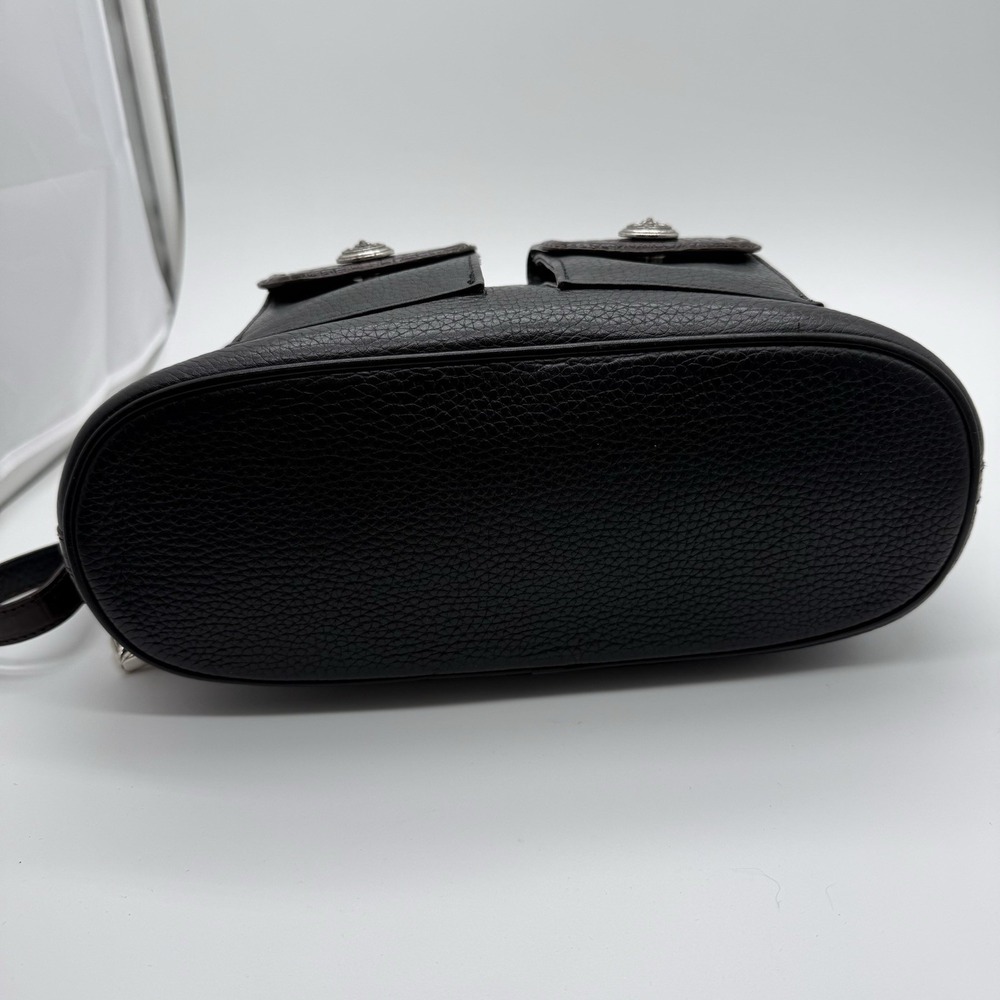 Brighton Shoulder Bag Black Pebble Leather & Brown Croc Purse Vintage - Picture 7 of 7